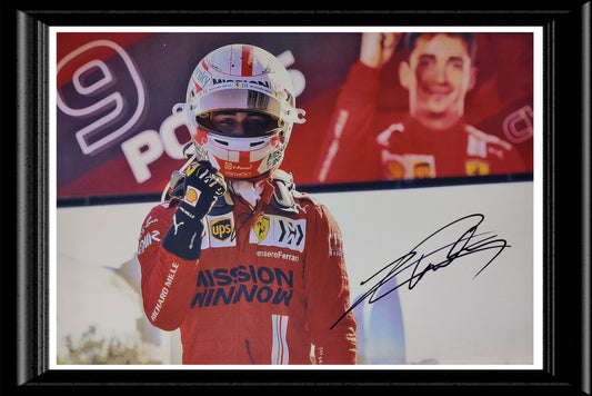 Charles Leclerc Signed and Framed Photo